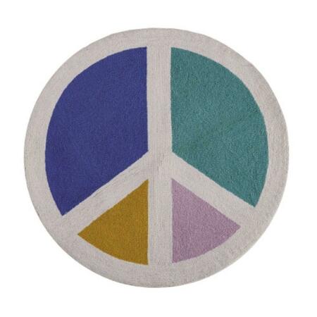 PUESTA EN ESCENA 3 ft. Circle Shaped Peace Round Hook Rug PU3124480